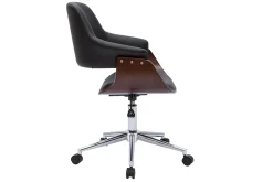 Cheap Miliboo Silla de oficina moderna negra con madera oscura HANSEN