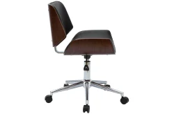 Flash Sale Miliboo Silla de oficina negra y madera oscura RUBBENS