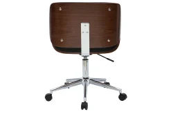 Flash Sale Miliboo Silla de oficina negra y madera oscura RUBBENS