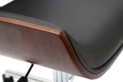 Flash Sale Miliboo Silla de oficina negra y madera oscura RUBBENS