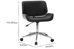Flash Sale Miliboo Silla de oficina negra y madera oscura RUBBENS