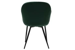 Fashion Miliboo Silla diseño de terciopelo verde y patas de metal negro MILLY