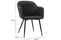Fashion Miliboo Silla diseño de terciopelo verde y patas de metal negro MILLY