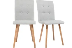 Store Miliboo Silla diseño gris claro y madera lote de dos HORTA