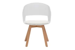 Best Miliboo Silla escandinava blanca y de madera clara PRISMA