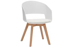 Best Miliboo Silla escandinava blanca y de madera clara PRISMA