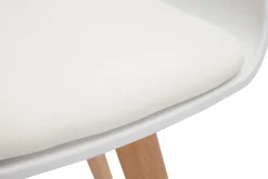 Best Miliboo Silla escandinava blanca y de madera clara PRISMA