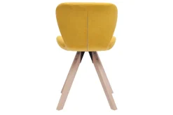 Shop Miliboo Silla escandinava efecto aterciopelado amarillo mostaza ANYA