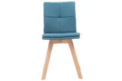 Outlet Miliboo Silla escandinava tejido azul patas madera clara lote de 2 THEA