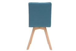 Outlet Miliboo Silla escandinava tejido azul patas madera clara lote de 2 THEA