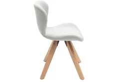 Discount Miliboo Silla escandinava tejido gris patas madera clara ANYA