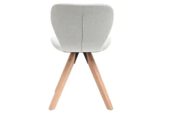Discount Miliboo Silla escandinava tejido gris patas madera clara ANYA