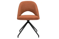 Best Miliboo Silla giratoria 360º de tejido efecto aterciopelado texturizado terracota y metal negro COSETTE