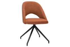 Best Miliboo Silla giratoria 360º de tejido efecto aterciopelado texturizado terracota y metal negro COSETTE