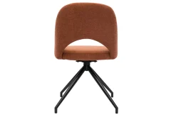 Best Miliboo Silla giratoria 360º de tejido efecto aterciopelado texturizado terracota y metal negro COSETTE