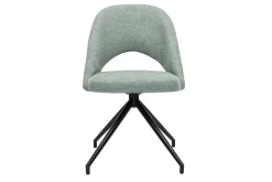Best Sale Miliboo Silla giratoria 360º de tejido efecto aterciopelado texturizado celadón y metal negro COSETTE