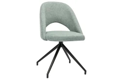 Best Sale Miliboo Silla giratoria 360º de tejido efecto aterciopelado texturizado celadón y metal negro COSETTE