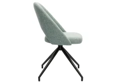 Best Sale Miliboo Silla giratoria 360º de tejido efecto aterciopelado texturizado celadón y metal negro COSETTE