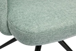 Best Sale Miliboo Silla giratoria 360º de tejido efecto aterciopelado texturizado celadón y metal negro COSETTE