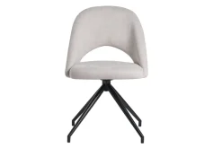 Hot Miliboo Silla giratoria 360º de tejido efecto aterciopelado texturizado beige y metal negro COSETTE
