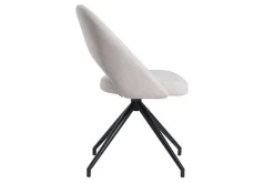 Hot Miliboo Silla giratoria 360º de tejido efecto aterciopelado texturizado beige y metal negro COSETTE