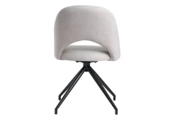 Hot Miliboo Silla giratoria 360º de tejido efecto aterciopelado texturizado beige y metal negro COSETTE