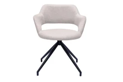 Cheap Miliboo Silla giratoria 360° de terciopelo texturizado beige y metal negro JESSY