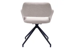 Cheap Miliboo Silla giratoria 360° de terciopelo texturizado beige y metal negro JESSY