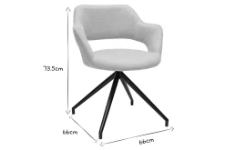 Cheap Miliboo Silla giratoria 360° de terciopelo texturizado beige y metal negro JESSY