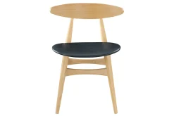 Cheap Miliboo Silla madera clara y PU negro escandinavo japonés (lote de 2) WALFORD