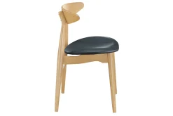 Cheap Miliboo Silla madera clara y PU negro escandinavo japonés (lote de 2) WALFORD