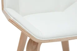 Clearance Miliboo Silla moderna blanca y madera clara MELKIOR