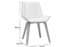 Clearance Miliboo Silla moderna blanca y madera clara MELKIOR