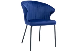 Shop Miliboo Silla moderna en terciopelo azul oscuro REQUIEM