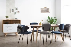 Shop Miliboo Silla moderna en terciopelo azul oscuro REQUIEM