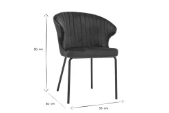 Shop Miliboo Silla moderna en terciopelo azul oscuro REQUIEM
