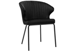 Clearance Miliboo Silla moderna en terciopelo negro REQUIEM