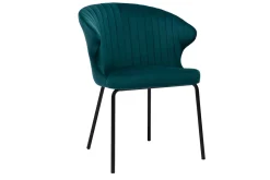 Cheap Miliboo Silla moderna en terciopelo azul petróleo REQUIEM