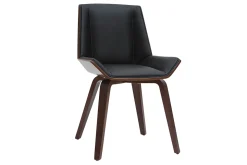 Sale Miliboo Silla moderna negra y madera oscura MELKIOR
