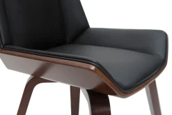 Sale Miliboo Silla moderna negra y madera oscura MELKIOR