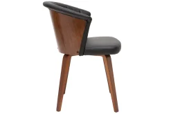 New Miliboo Silla moderna negro y madera oscura ALBIN