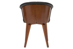 New Miliboo Silla moderna negro y madera oscura ALBIN