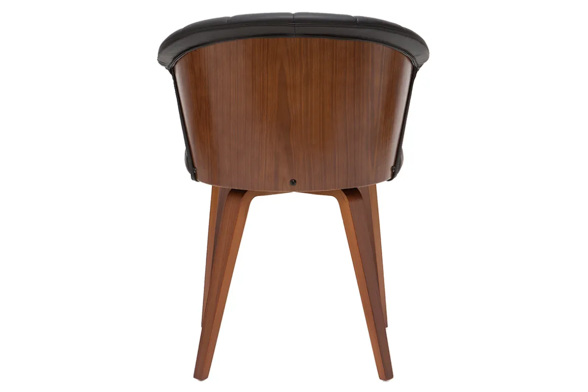 New Miliboo Silla moderna negro y madera oscura ALBIN