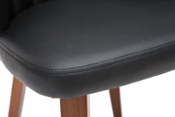 New Miliboo Silla moderna negro y madera oscura ALBIN