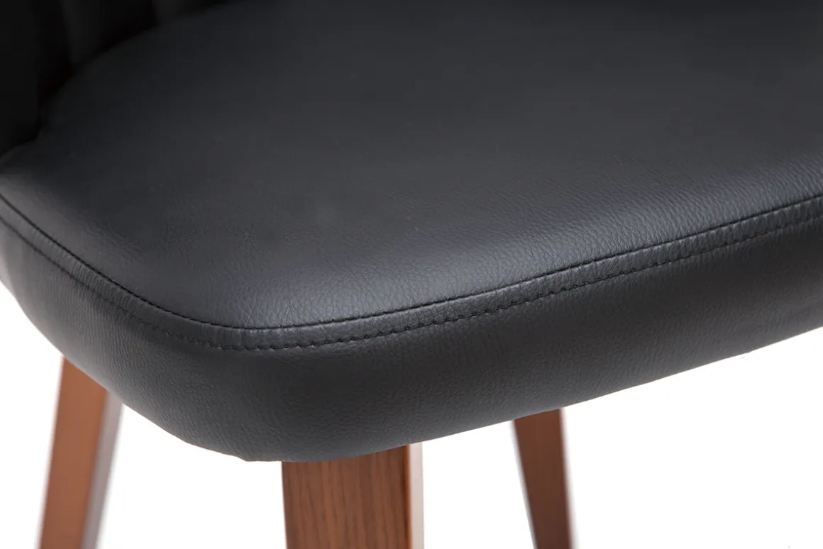 New Miliboo Silla moderna negro y madera oscura ALBIN