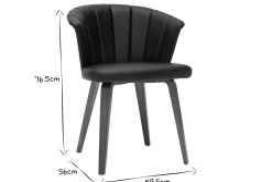 New Miliboo Silla moderna negro y madera oscura ALBIN