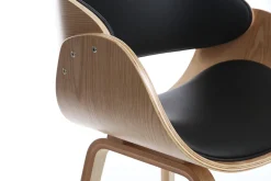 Best Miliboo Silla negra y madera clara nogal BENT