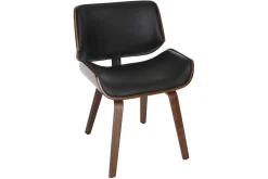 Cheap Miliboo Silla negra y madera oscura nogal RUBBENS