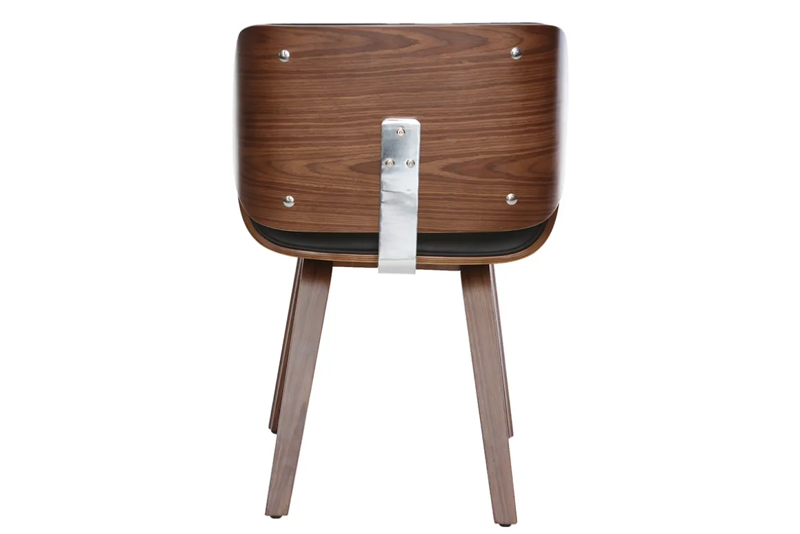 Cheap Miliboo Silla negra y madera oscura nogal RUBBENS