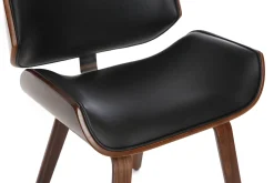 Cheap Miliboo Silla negra y madera oscura nogal RUBBENS